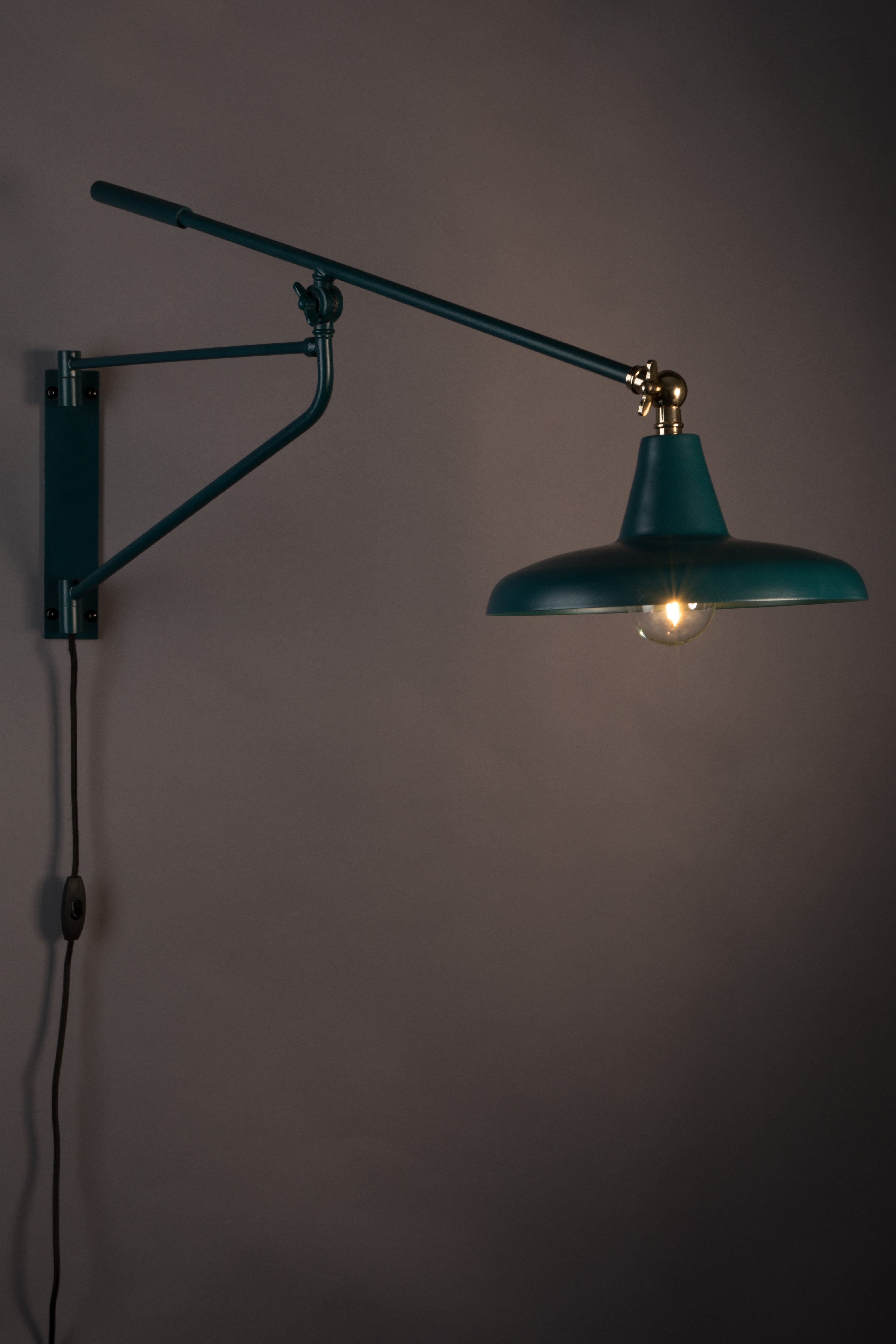 Dutchbone Hector Teal Adjustable Wall Light